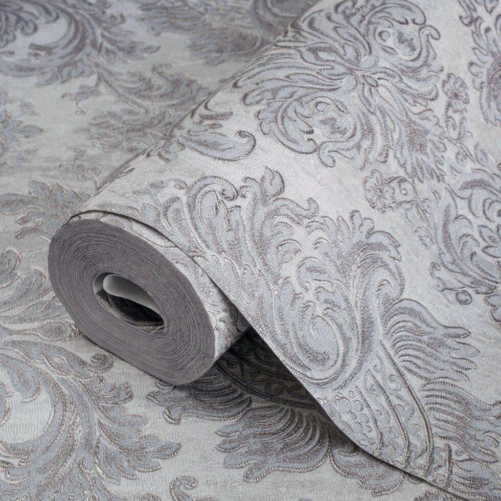 Rich baroque damask pattern wallpaper Gray Code 7807-2