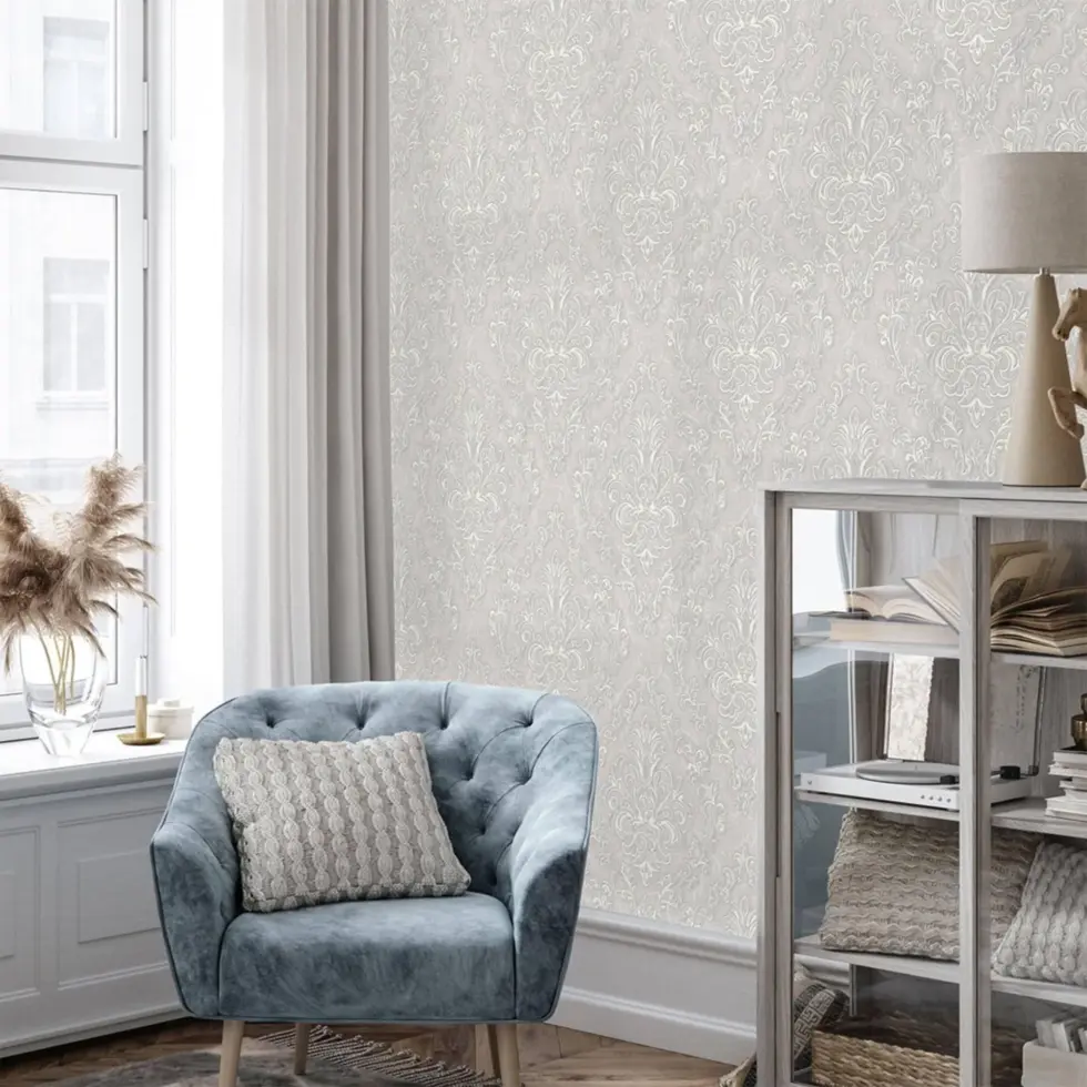 Rich Damask Design Wallpaper Gray Code 1405-2 - Image 2