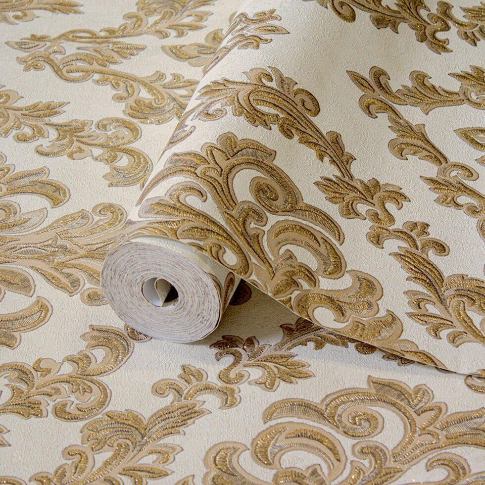 Rich Damask Design Wallpaper Gold Code 1405-5