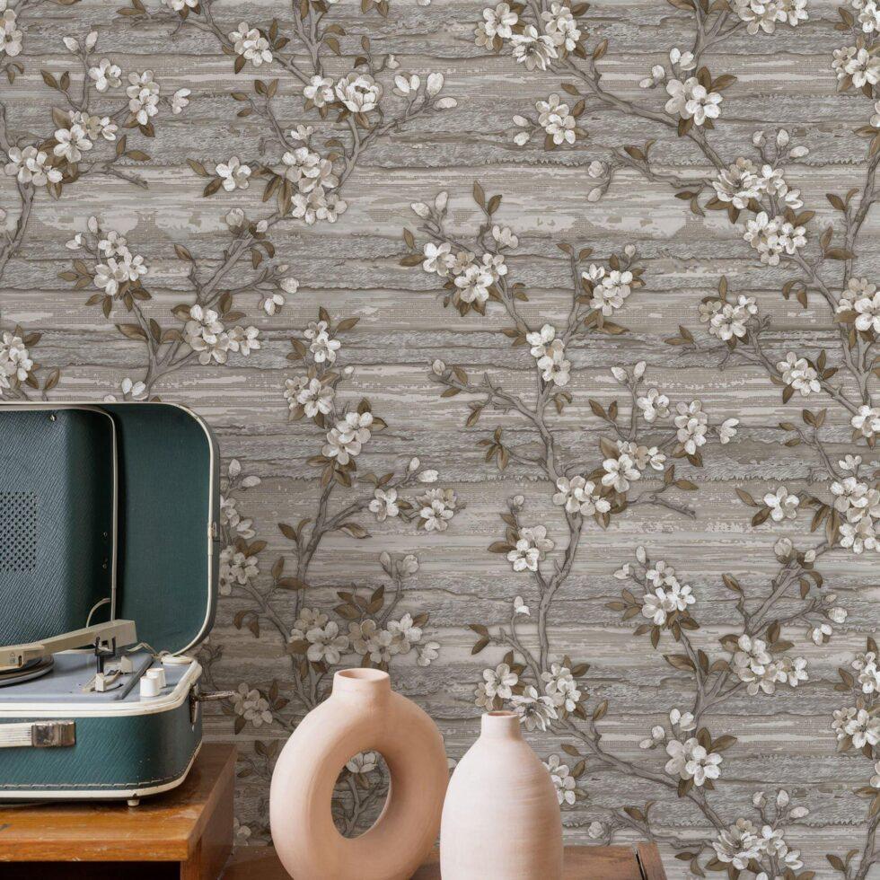 Floral Design Wallpaper Gray Code 1505-3 - Image 2