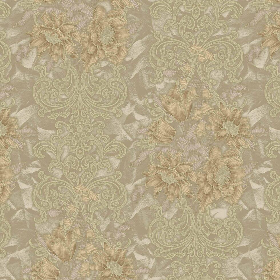 Floral detailed Rococo damask pattern wallpaper Brown Code 7805-3 - Image 5