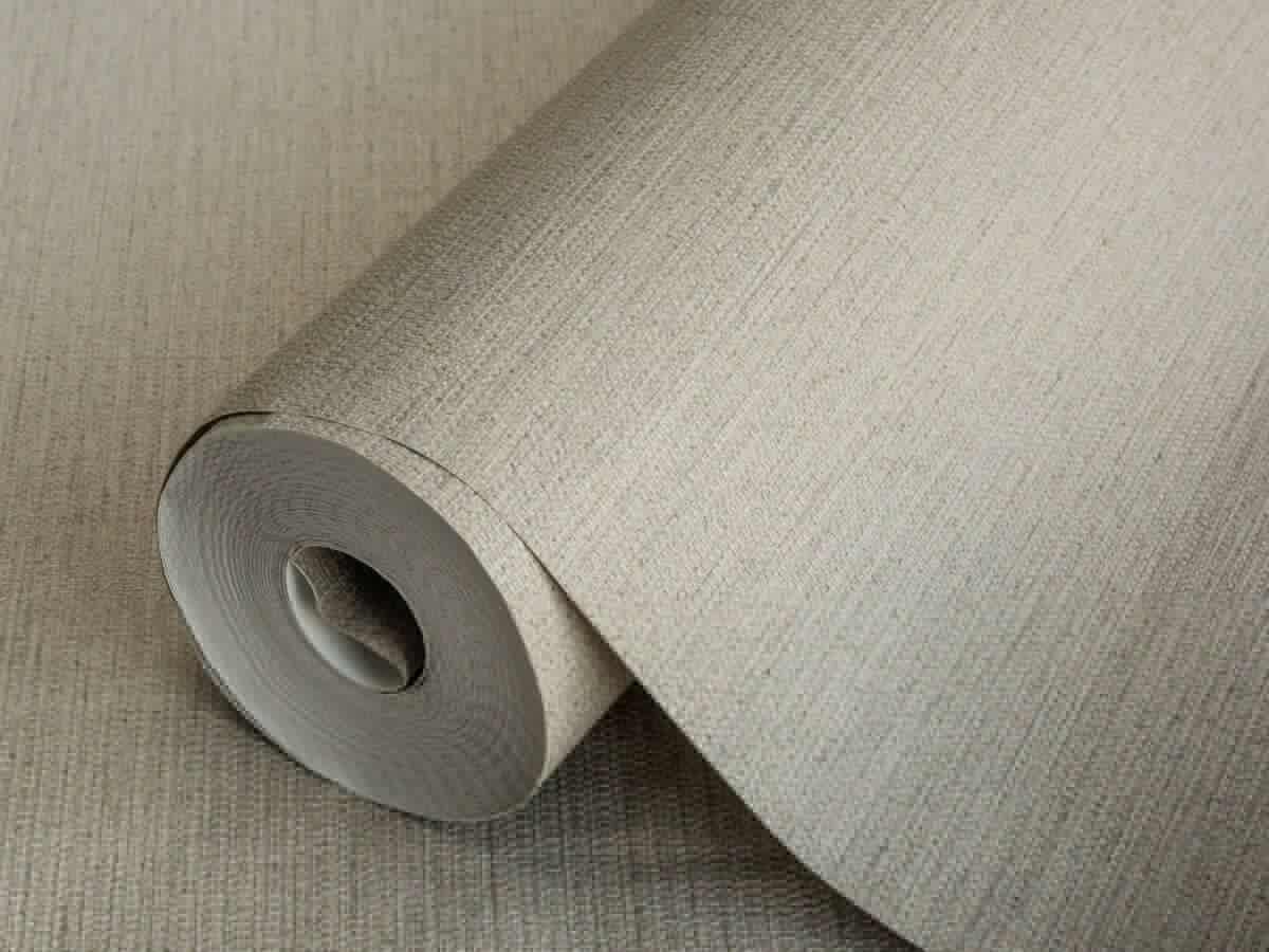 Natural Fabric Burlap Texture Wallpaper Gray Code 3707-4 - Image 1