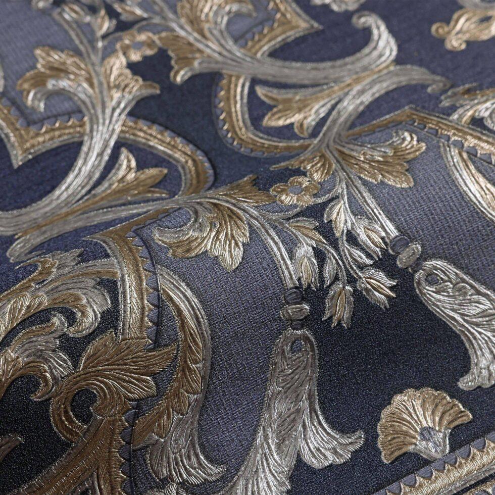 Damask Design Wallpaper Blue Code 1301-5 - Image 4