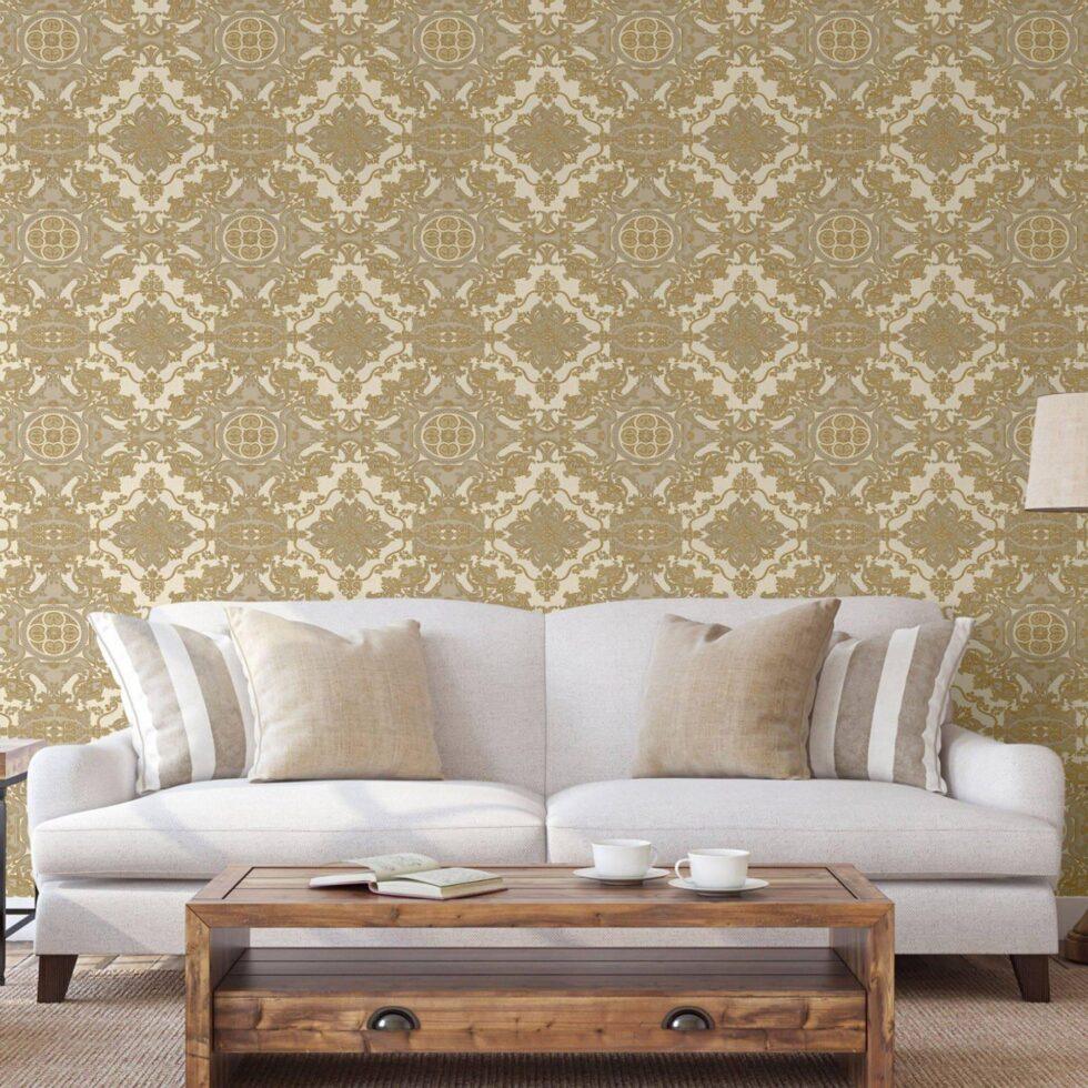 Damask Design Wallpaper Cream Code 1301-4 - Image 6