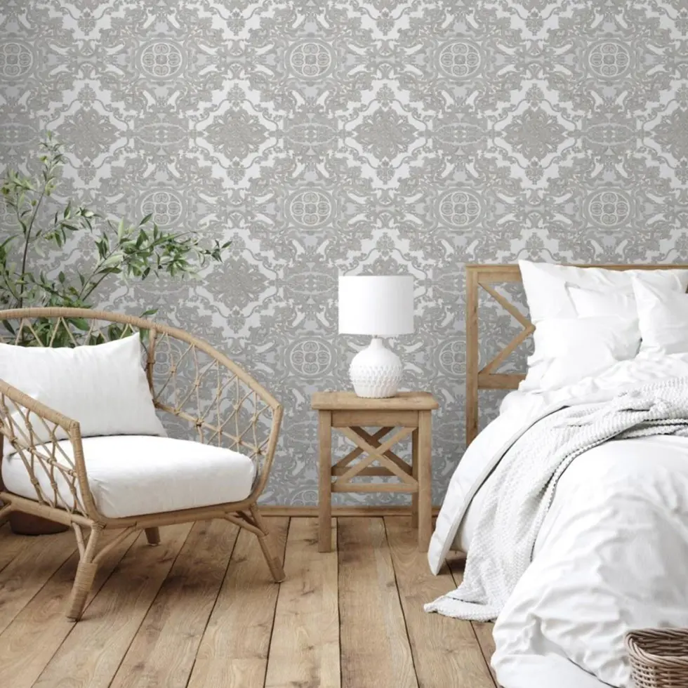 Damask Design Wallpaper Gray Code 1301-3 - Image 2