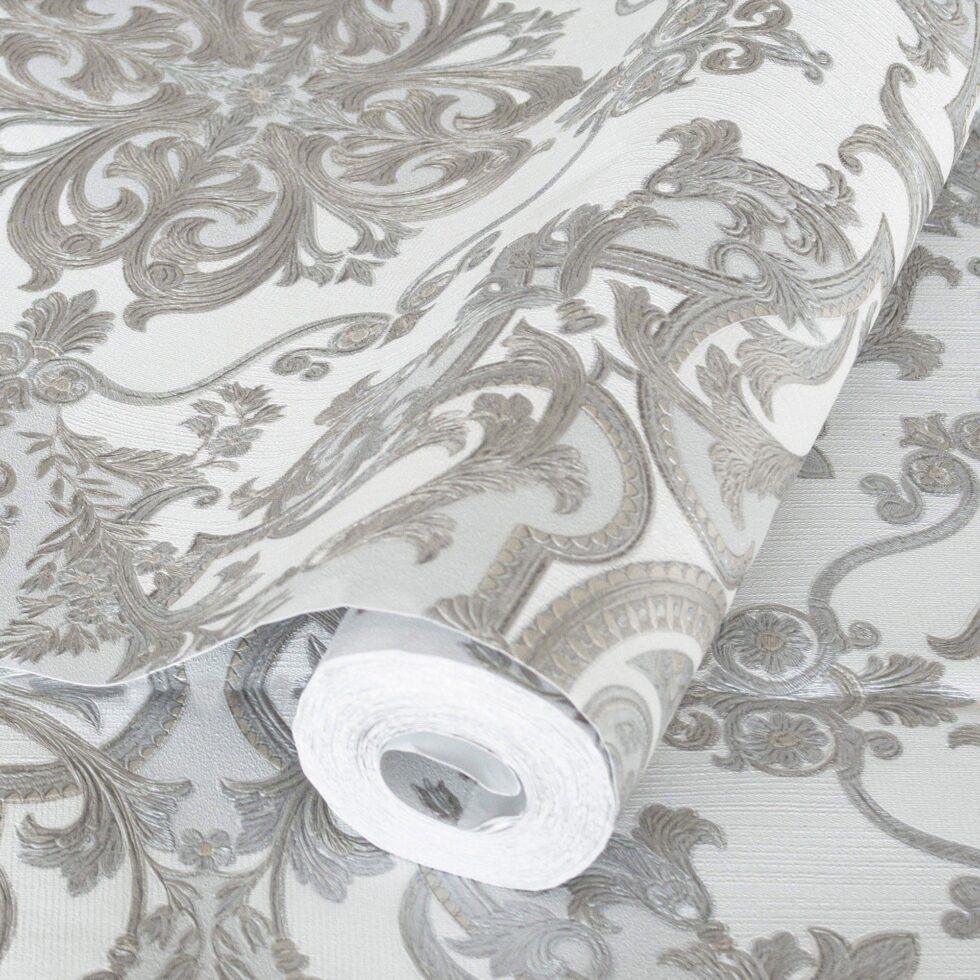 Damask Design Wallpaper Gray Code 1301-3