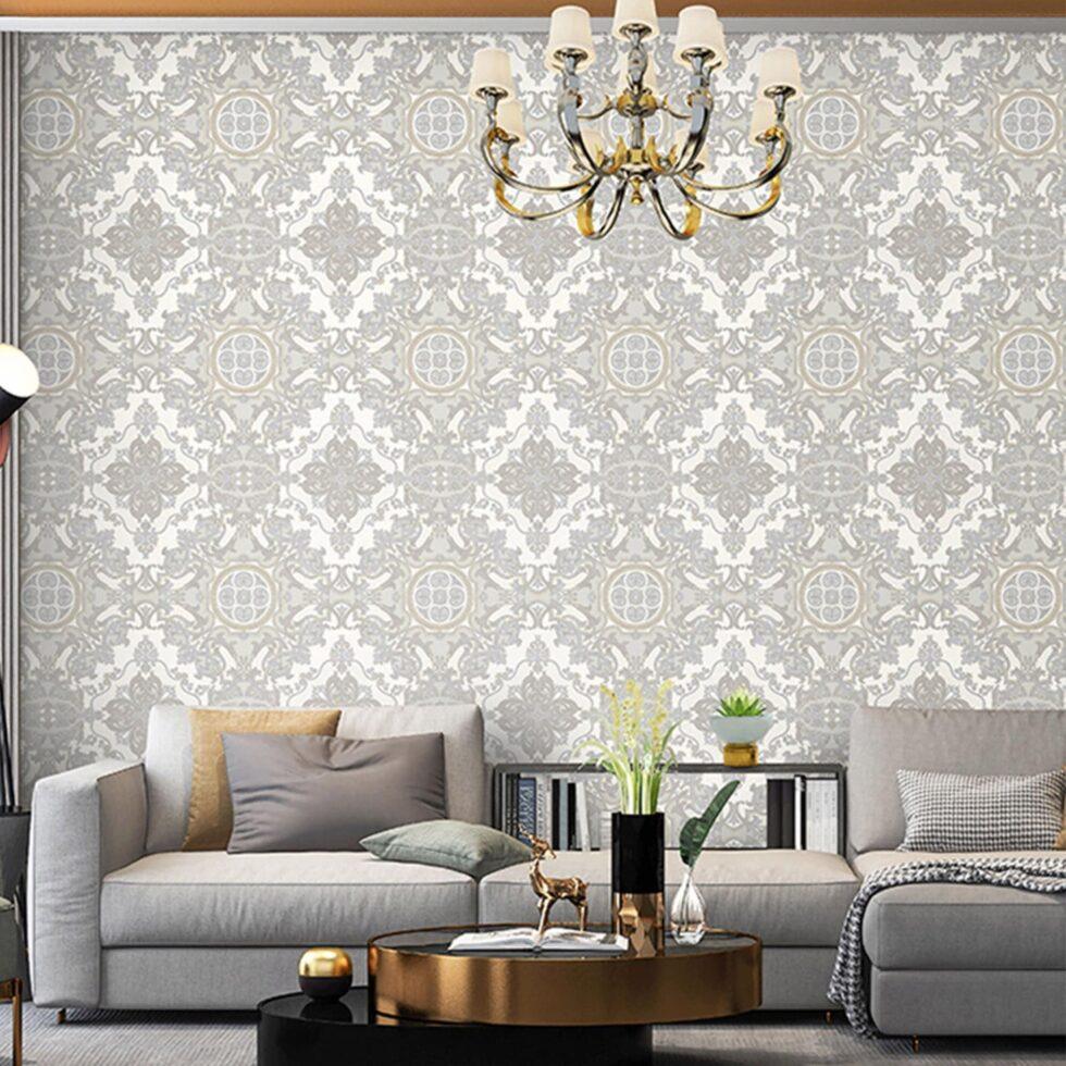 Damask Design Wallpaper Silver Code 1301-2 - Image 2