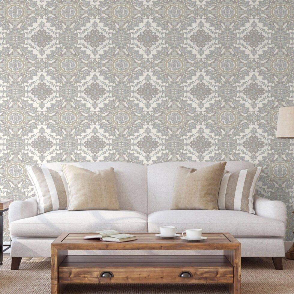 Damask Design Wallpaper Silver Code 1301-2 - Image 6