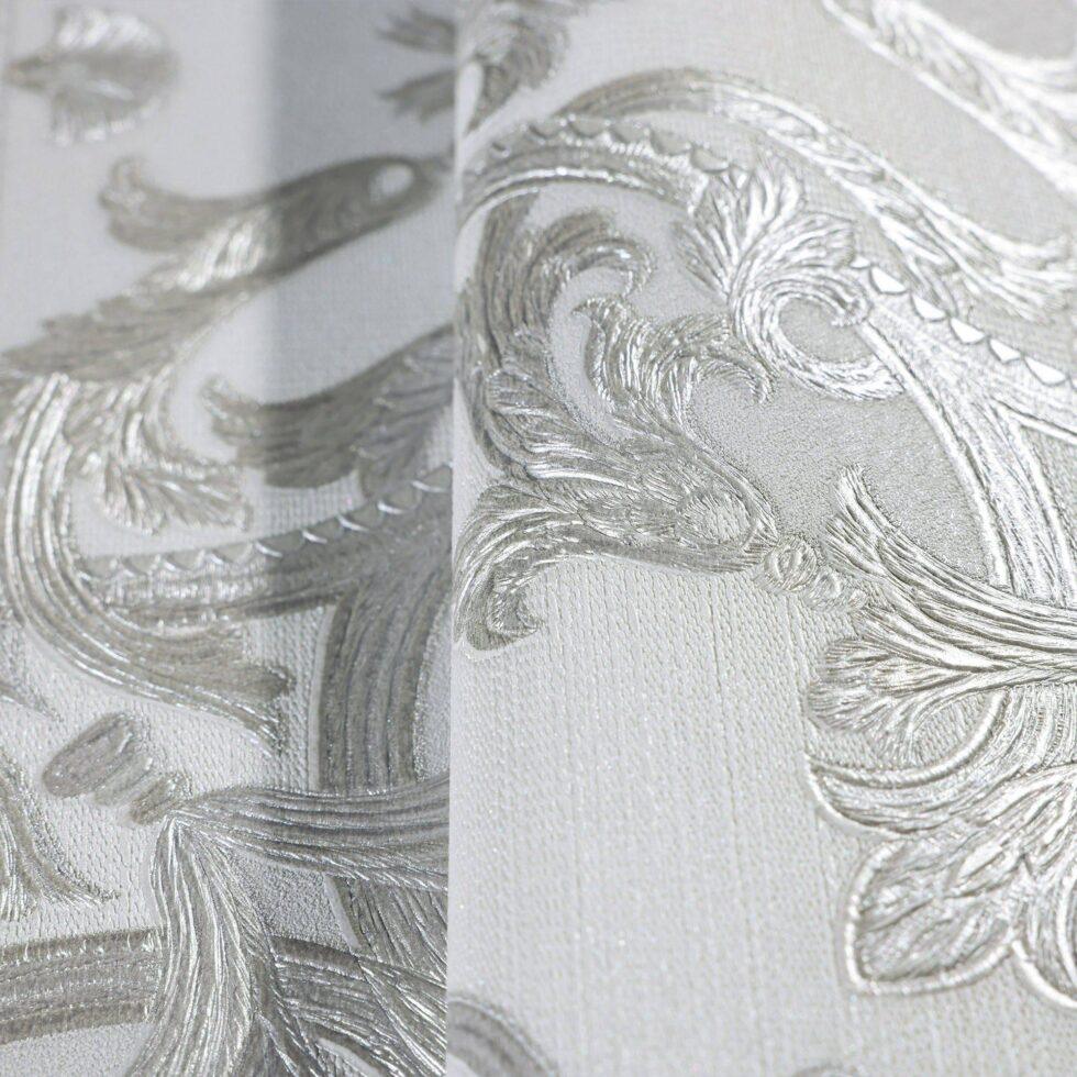 Damask Design Wallpaper White Code 1301-1 - Image 3