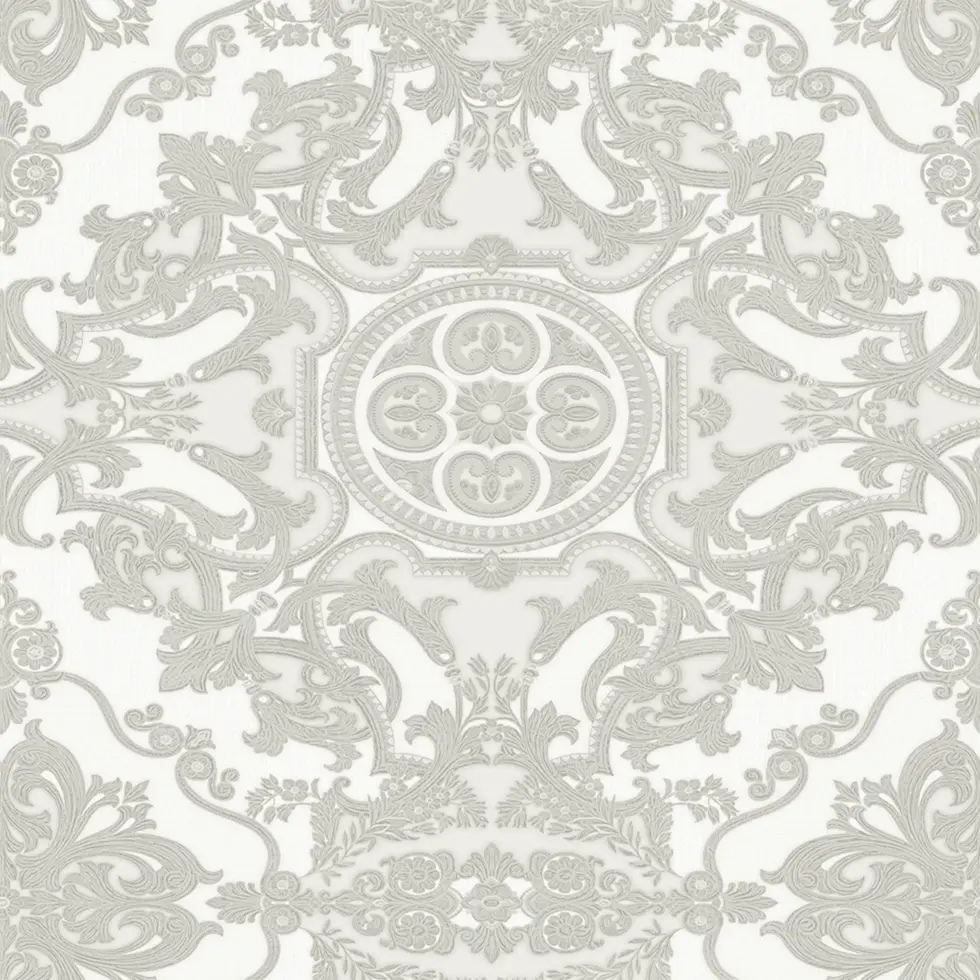 Damask Design Wallpaper White Code 1301-1 - Image 5