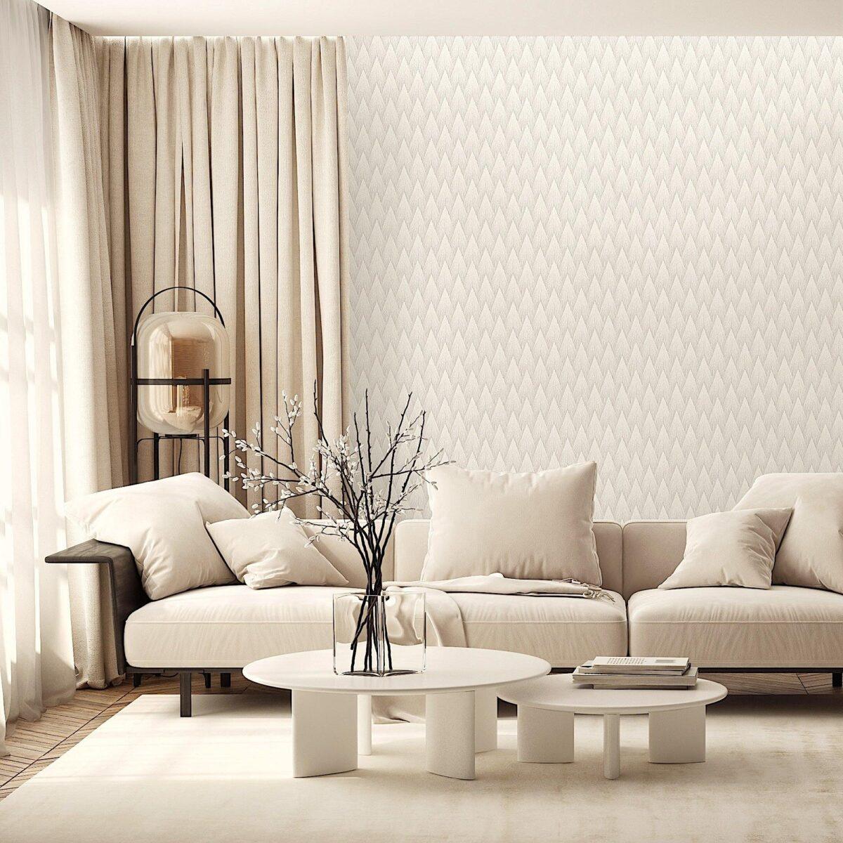 Geometric Design Wallpaper White Code 23202-1 - Image 4
