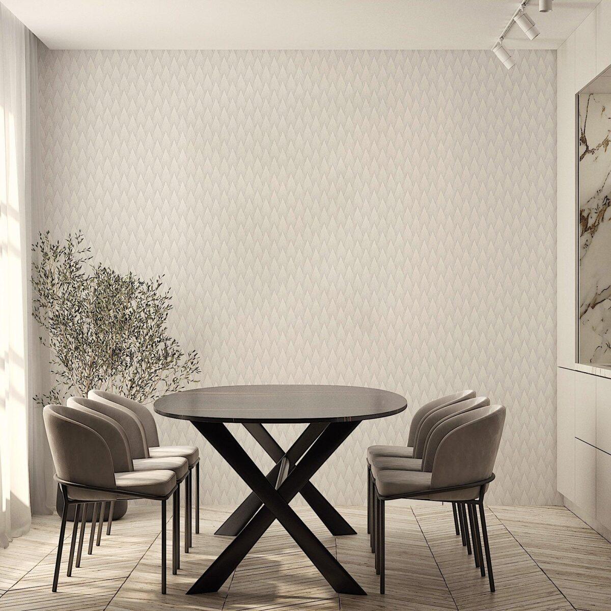 Geometric Design Wallpaper White Code 23202-1 - Image 5