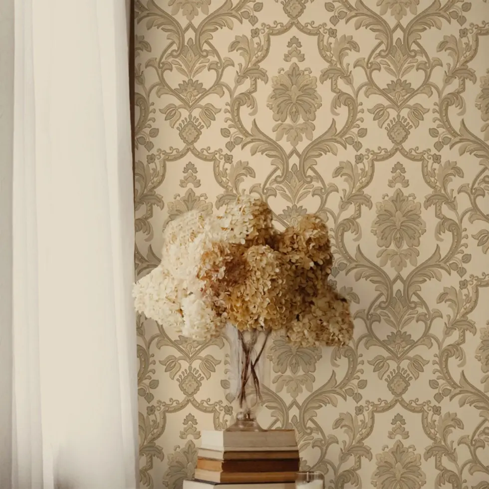 Classic Damask Design Wallpaper Brown Code 1407-4 - Image 2