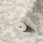 Classic Damask Design Wallpaper White Code 1407-1