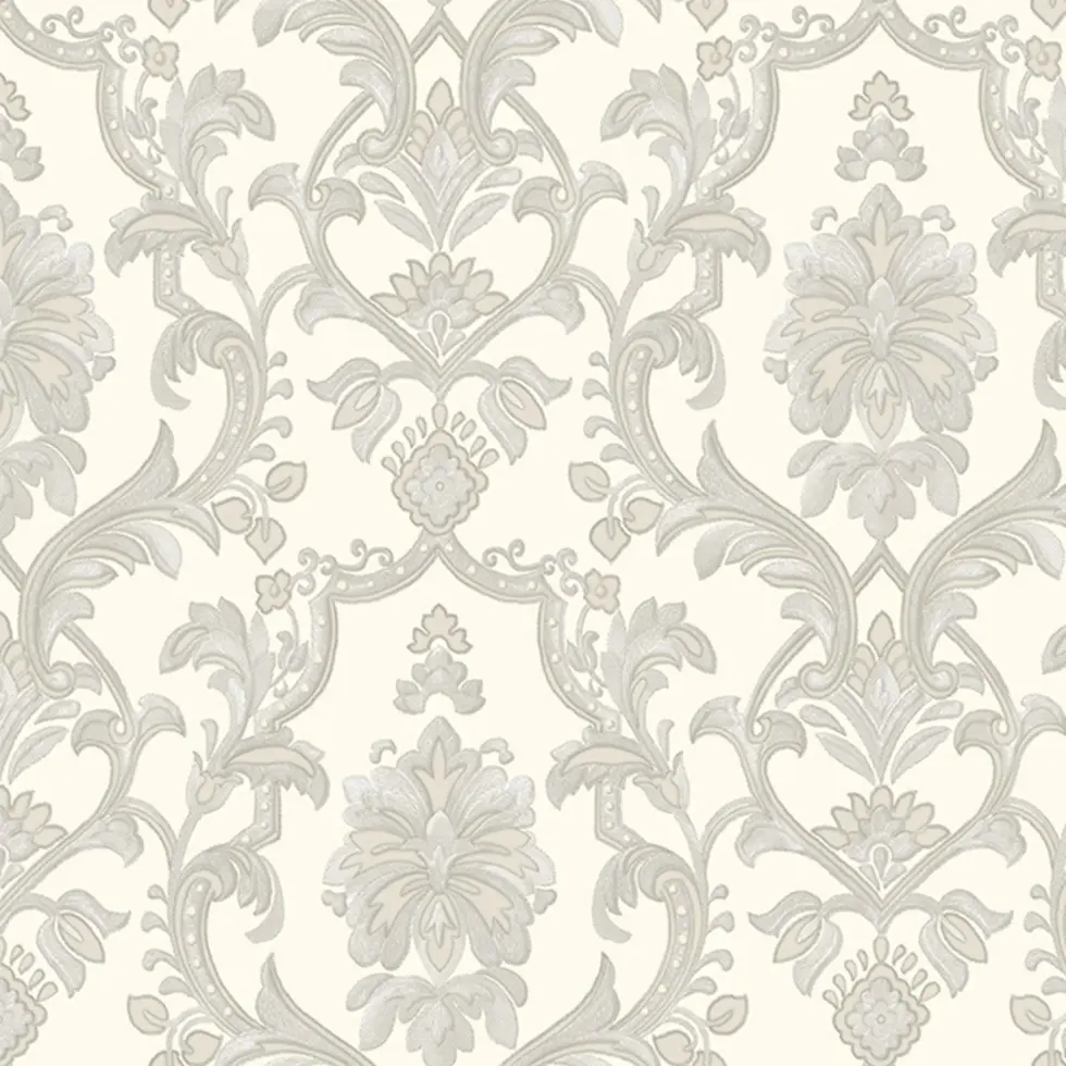 Classic Damask Design Wallpaper White Code 1407-1 - Image 5