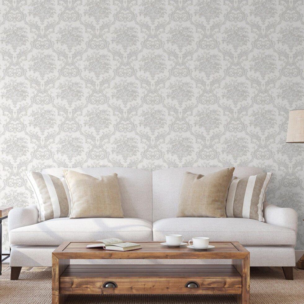 Classical Damask Wallpaper White Code 1310-1 - Image 6