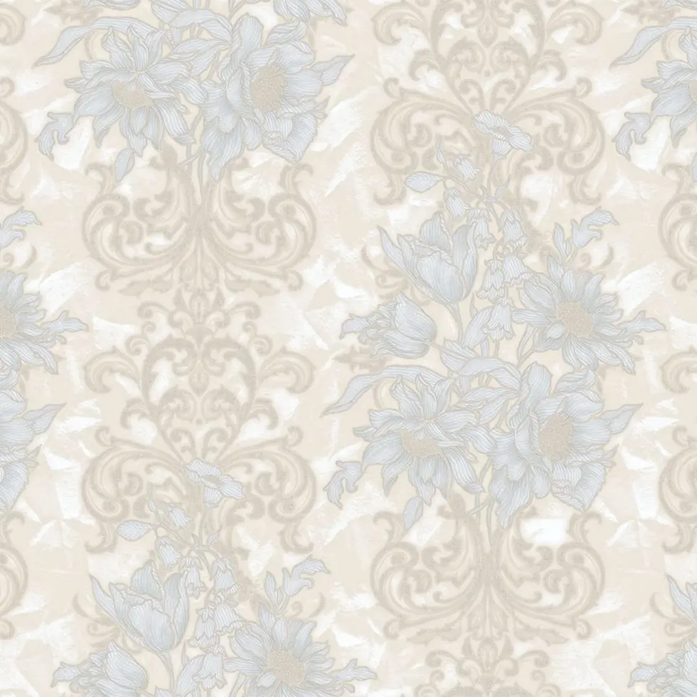 Floral detailed Rococo damask pattern wallpaper Cream Code 7805-1 - Image 4