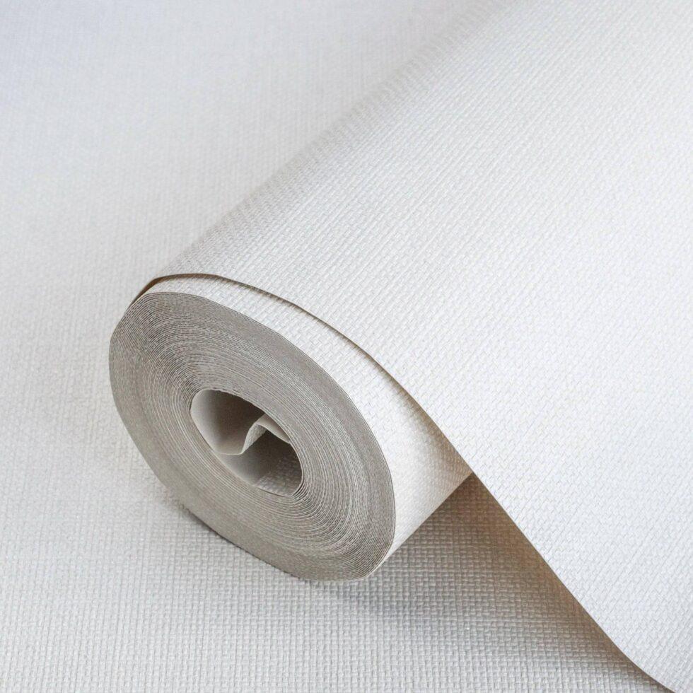 Rough Linen Fabric Texture Wallpaper White Code 3716-1