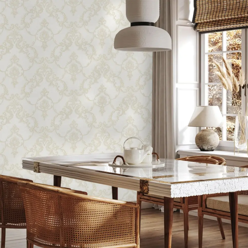 Damask Design Wallpaper Cream Code 1403-1 - Image 2