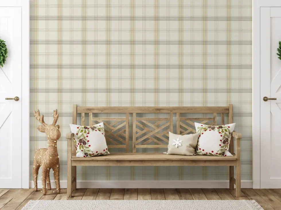 Burberry Textile Inspiration Checkered Pattern Wallpaper Cream Code 3714-1 - Image 3