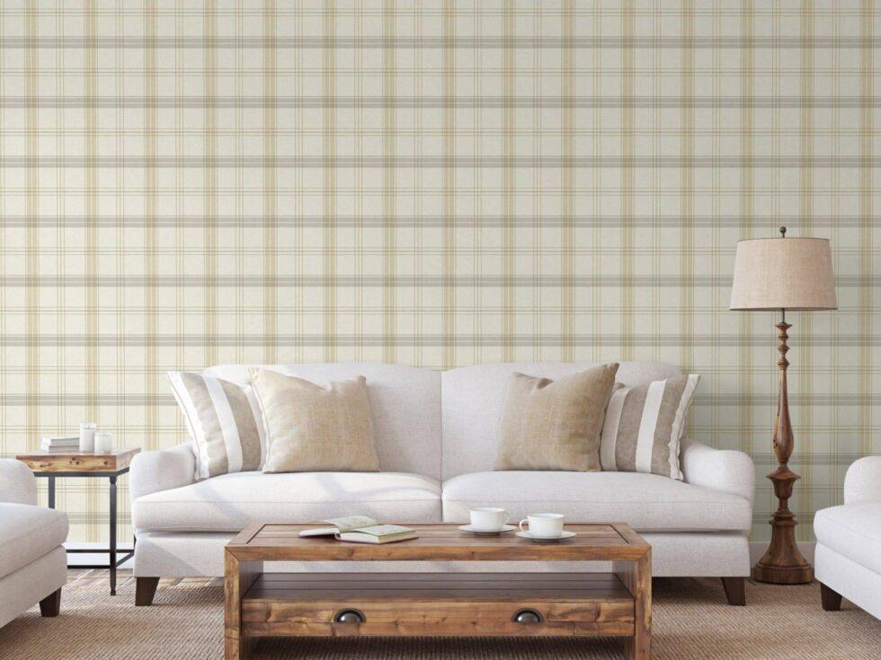 Burberry Textile Inspiration Checkered Pattern Wallpaper Cream Code 3714-1 - Image 4