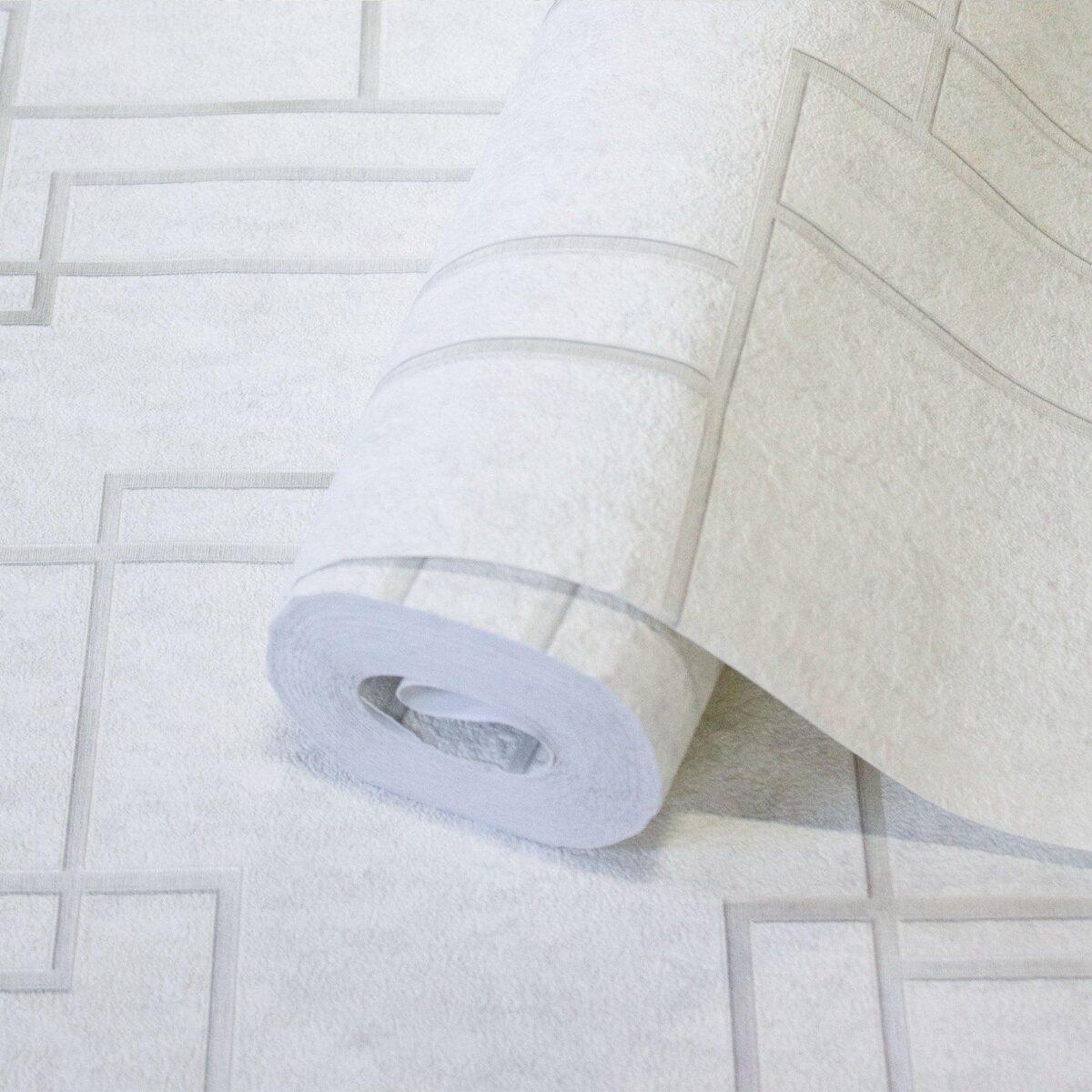Geometric Wallpaper White Code 1202-1 - Image 1