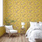 Floral Pattern Trend Wallpaper Pure Yellow Code 9914-4 - Image 6