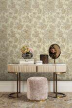 Blooming Roses Floral Pattern Wallpaper Beige Cream Code 5806-1 - Image 2