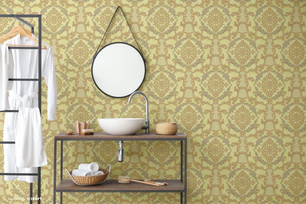 Damask Pattern Wallpaper Gold Yellow Code 6802-3 - Image 2