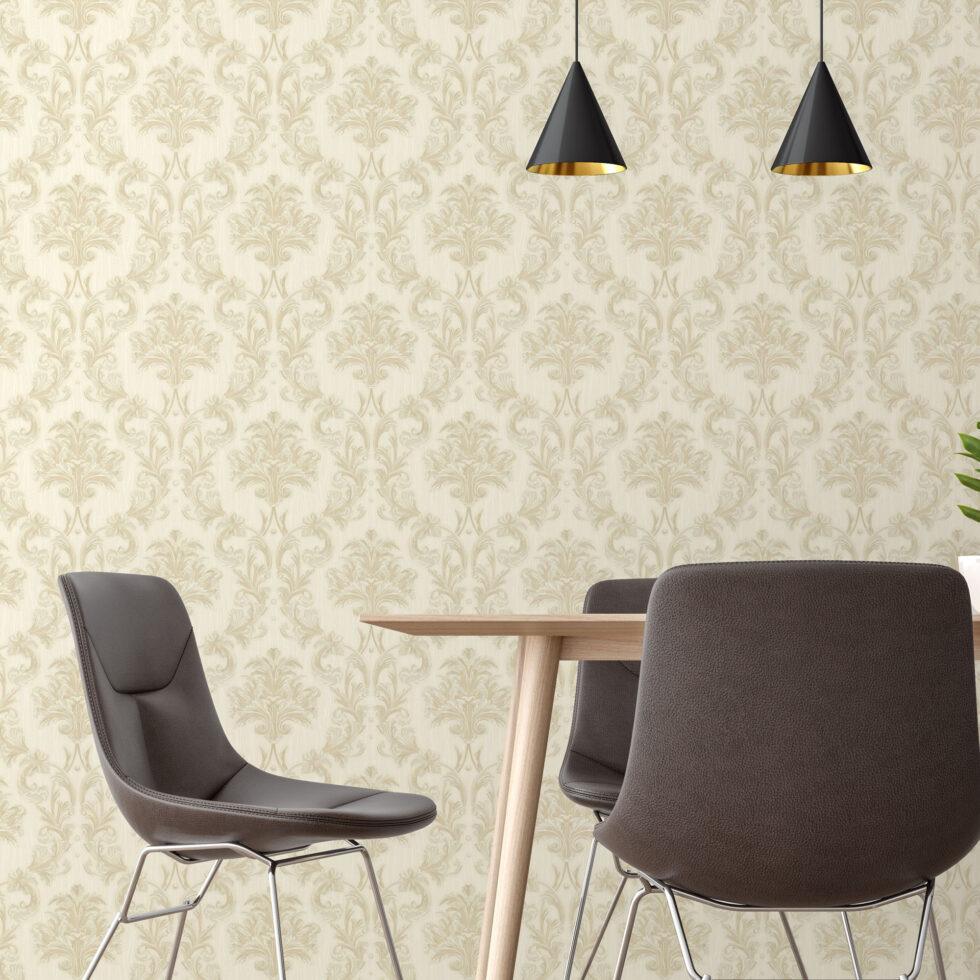 Damask Rich Ornament Wallpaper Light Cream Code 6808-1 - Image 2