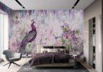 Colorful Peacock Design MURAL WALLPAPER, Available in Various Paper Texture, Code A300. It is Produced as 105 CM WIDE ROLL PANELS. - Image 7