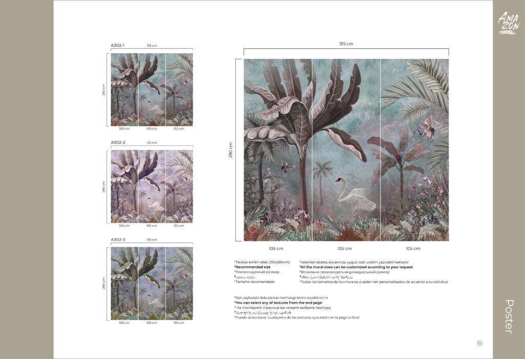 Modern And Stylish Design MURAL WALLPAPER, Available in Various Paper Texture, Code A302. It is Produced as 105 CM WIDE ROLL PANELS. - Image 8