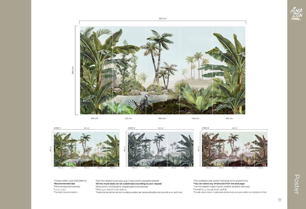 Design And Colors MURAL WALLPAPER, Available in Various Paper Texture, Code A303. It is Produced as 105 CM WIDE ROLL PANELS. - Image 8