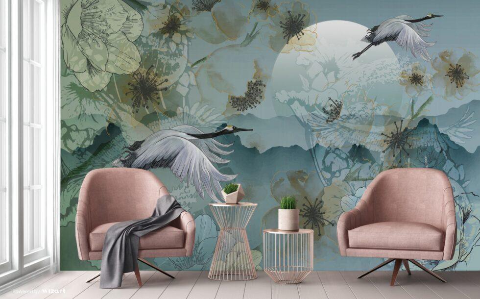 Modern Style Design Vinyl, FABRIC BACK Wall Mural in Different Texture - Code A304