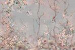 Flowers Pattern Design, VINYL FABRIC TEXTILE Wall Mural in Different Texture, Code A305. It is produced as ONE PIECE WITHOUT JOINT. - Image 2