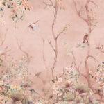 Flowers Pattern Design, VINYL FABRIC TEXTILE Wall Mural in Different Texture, Code A305. It is produced as ONE PIECE WITHOUT JOINT.