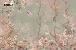 Flowers Pattern Design, VINYL FABRIC TEXTILE Wall Mural in Different Texture, Code A305. It is produced as ONE PIECE WITHOUT JOINT. - Image 4