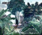 Flamingo Design Vinyl, VINYL FABRIC TEXTILE Wall Mural in Different Texture, Code A307. It is produced as ONE PIECE WITHOUT JOINT. - Image 4