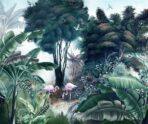 Flamingo Design Vinyl, VINYL FABRIC TEXTILE Wall Mural in Different Texture, Code A307. It is produced as ONE PIECE WITHOUT JOINT.