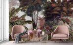 Flamingo Design Vinyl, VINYL FABRIC TEXTILE Wall Mural in Different Texture, Code A307. It is produced as ONE PIECE WITHOUT JOINT. - Image 7