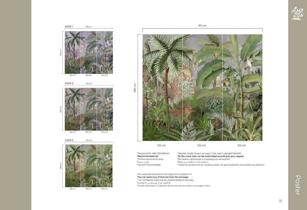 Leopard Pattern Design MURAL WALLPAPER, Available in Various Paper Texture, Code A309. It is Produced as 105 CM WIDE ROLL PANELS. - Image 7