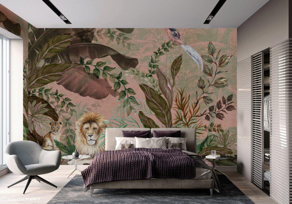 Lion Patterned Design Mural WALLPAPER in Different Texture - Code A310 - Image 6