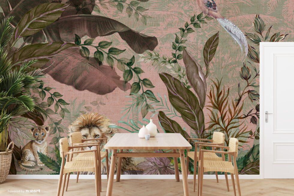 Lion Patterned Design Mural WALLPAPER in Different Texture - Code A310 - Image 7