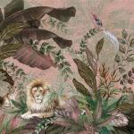 Lion Patterned Design MURAL WALLPAPER, Available in Various Paper Texture, Code A310. It is Produced as 105 CM WIDE ROLL PANELS.