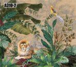 Lion Patterned Design, VINYL FABRIC TEXTILE Wall Mural in Different Texture, Code A310. It is produced as ONE PIECE WITHOUT JOINT. - Image 3