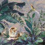 Lion Patterned Design, VINYL FABRIC TEXTILE Wall Mural in Different Texture, Code A310. It is produced as ONE PIECE WITHOUT JOINT.