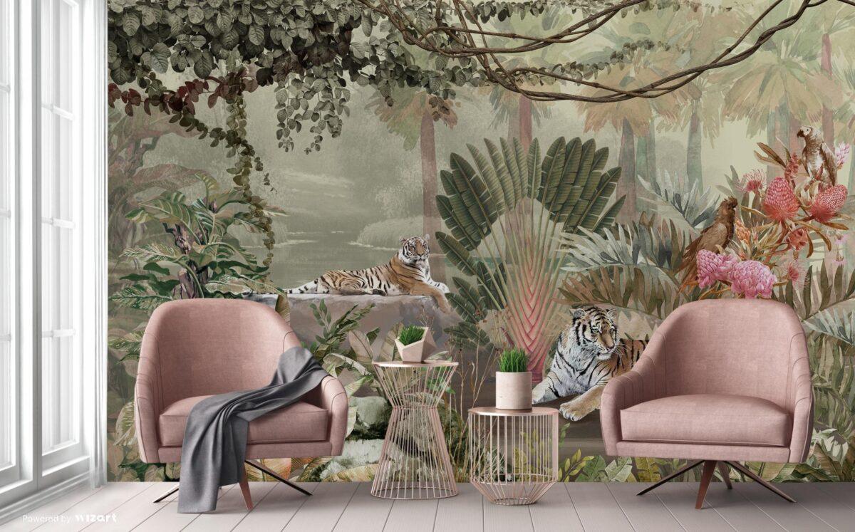 Tiger Design MURAL WALLPAPER, Available in Various Paper Texture, Code A311. It is Produced as 105 CM WIDE ROLL PANELS. - Image 3