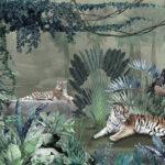 Tiger Design, VINYL FABRIC TEXTILE Wall Mural in Different Texture, Code A311. It is produced as ONE PIECE WITHOUT JOINT.
