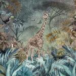 Giraffe Design MURAL WALLPAPER, Available in Various Paper Texture, Code A312. It is Produced as 105 CM WIDE ROLL PANELS.