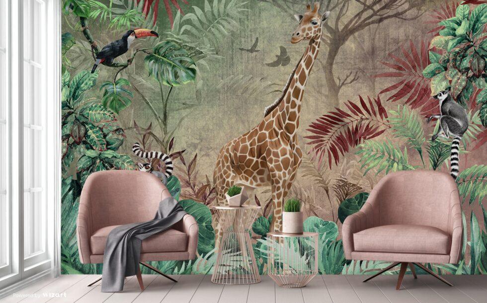 Giraffe Design Mural WALLPAPER in Different Texture - Code A312